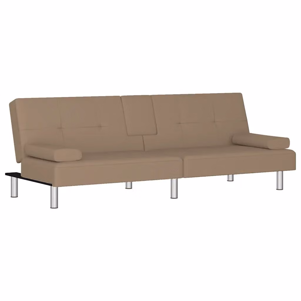 Divano Letto Click Clack Moderno vidaXL in Similpelle Beige con Funzione Letto L/P/H: 140 x 200 cm – 2