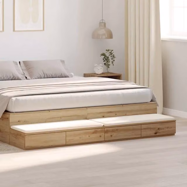 Cassetti per letto vidaXL in rovere marrone L 200 cm x P 36,5 cm x H 16,5 cm