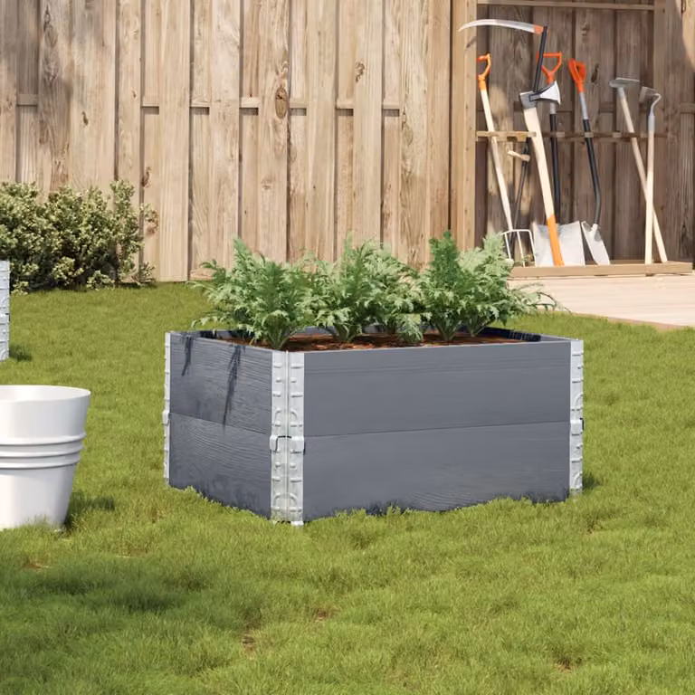 Fioriera da giardino rialzata vidaXL in legno di pino grigio L: 80 cm, P: 60 cm, H: 41 cm
