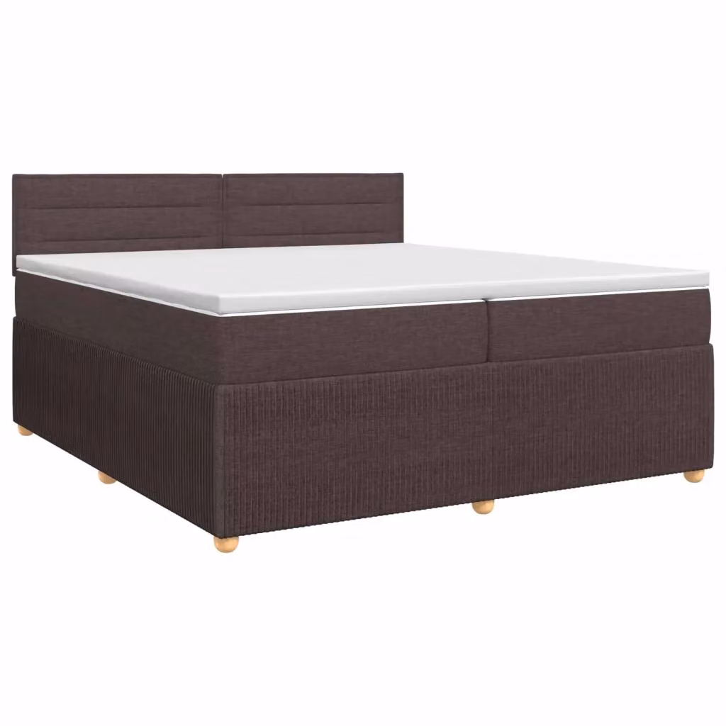 Letto box spring con materasso ibrido vidaXL Marrone e Bianco L/P/H: 200 x 200 x 34,5 cm – 2