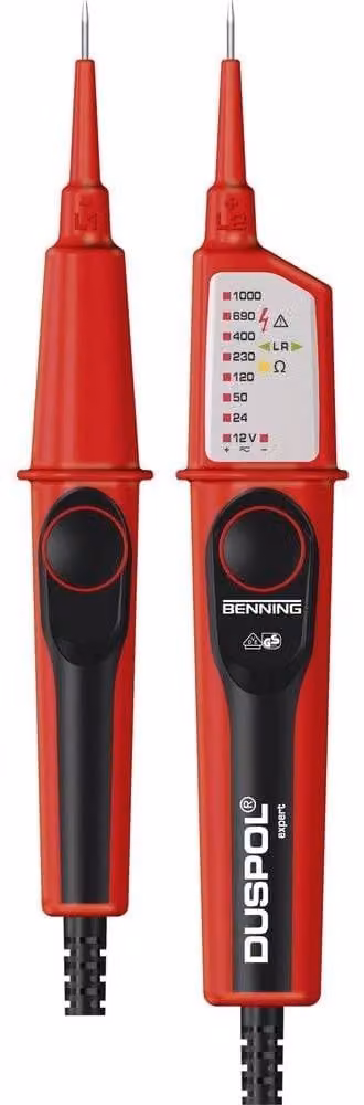 Tester di tensione bipolare - Da 12 V a 1000 V AC/DC - Lama da 15 mm - Rosso e nero