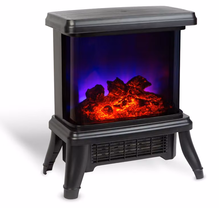 Bewello - Caminetto elettrico - Con riscaldamento - Caminetto decorativo - Fornello elettrico - Freestanding - Nero - 180° - 1500 W - BW2106