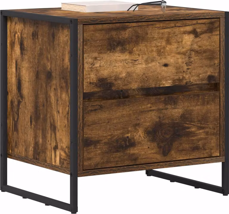 Comodino Quercia Fumosa 50 x 39.5 x 50 cm Legno multistrato