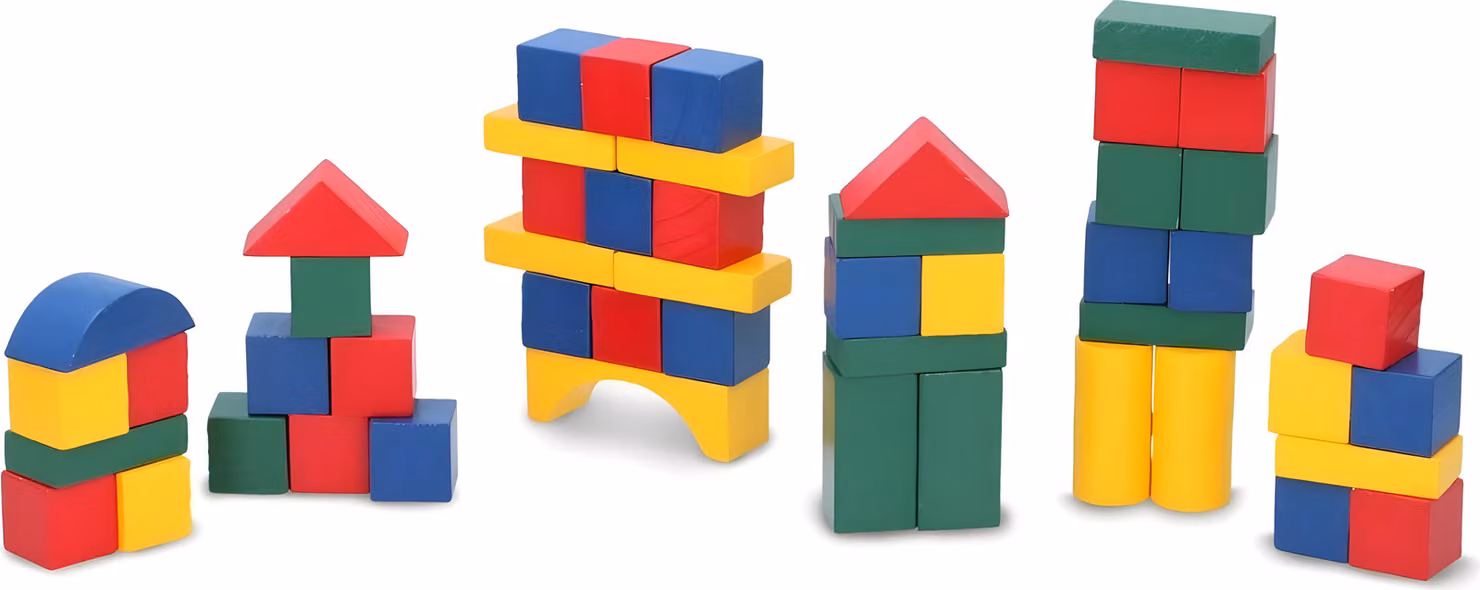 Set di mattoncini colorati in legno per bambini (100 pezzi)