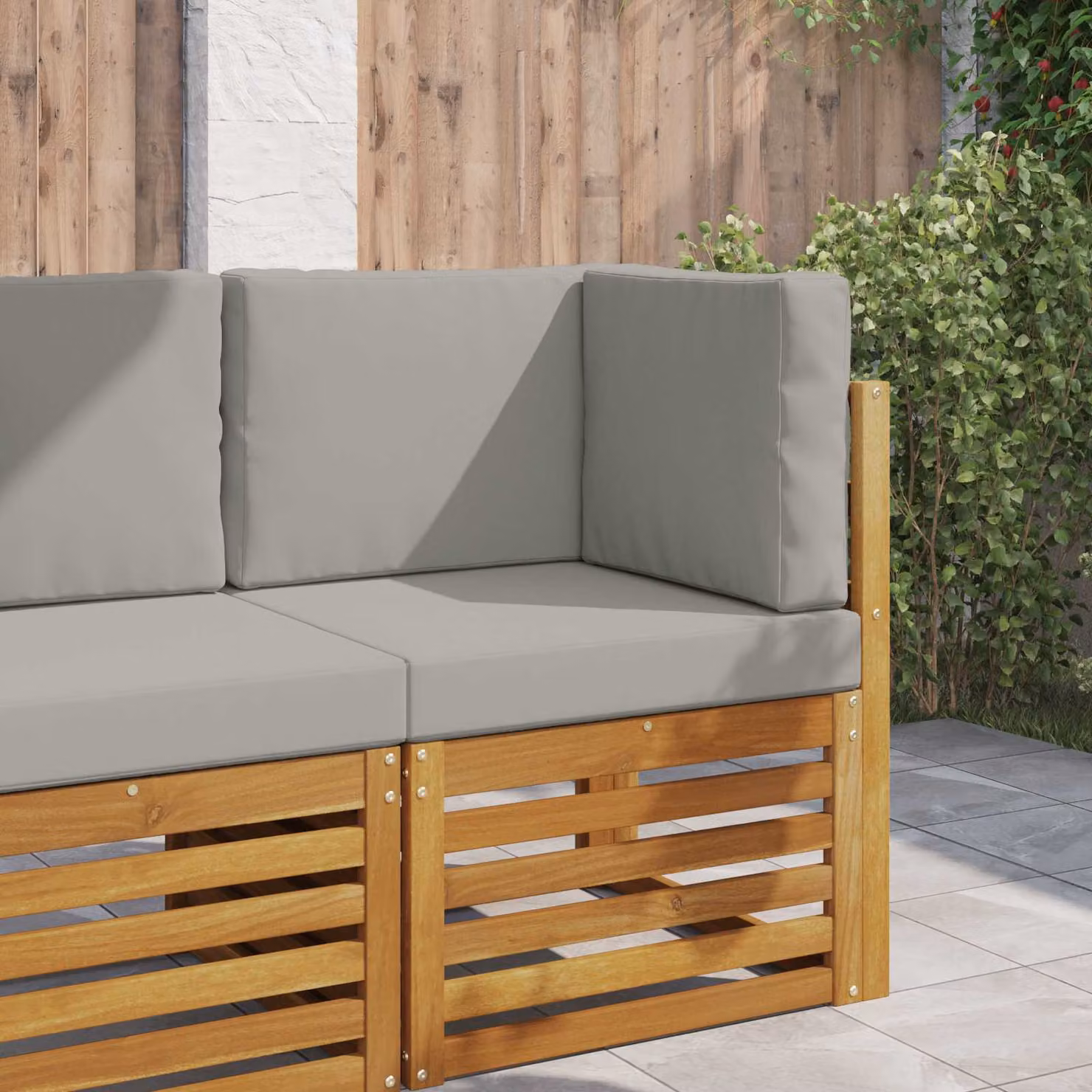 vidaXL Cuscino quadrato per divano da esterno in poliestere grigio L 60 cm x P 60 cm x H 60 cm