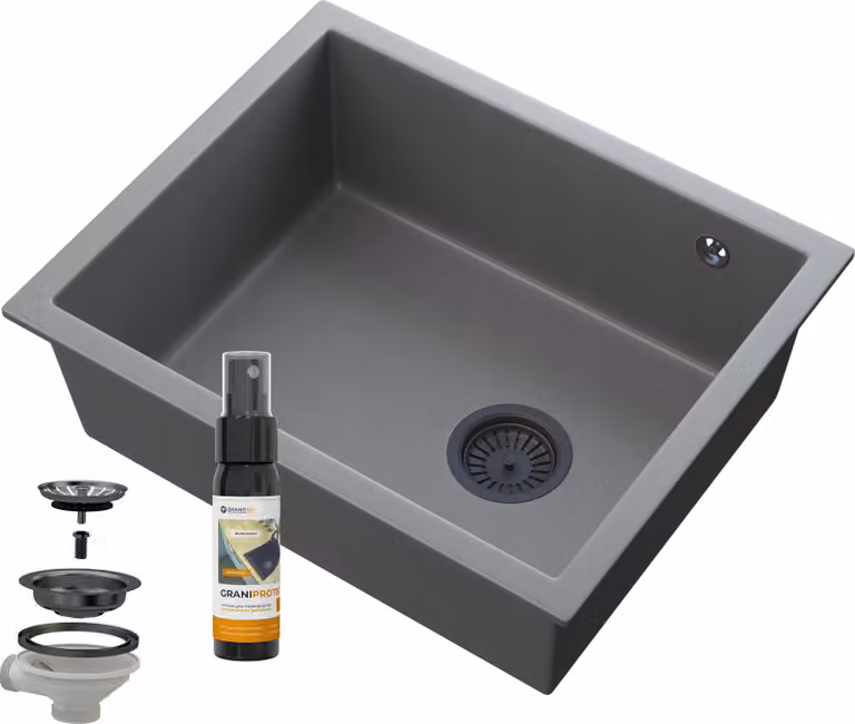 Granitan - Lavello in granito - Lavello da cucina - Grigio - Da incasso - Lavello - SALIX