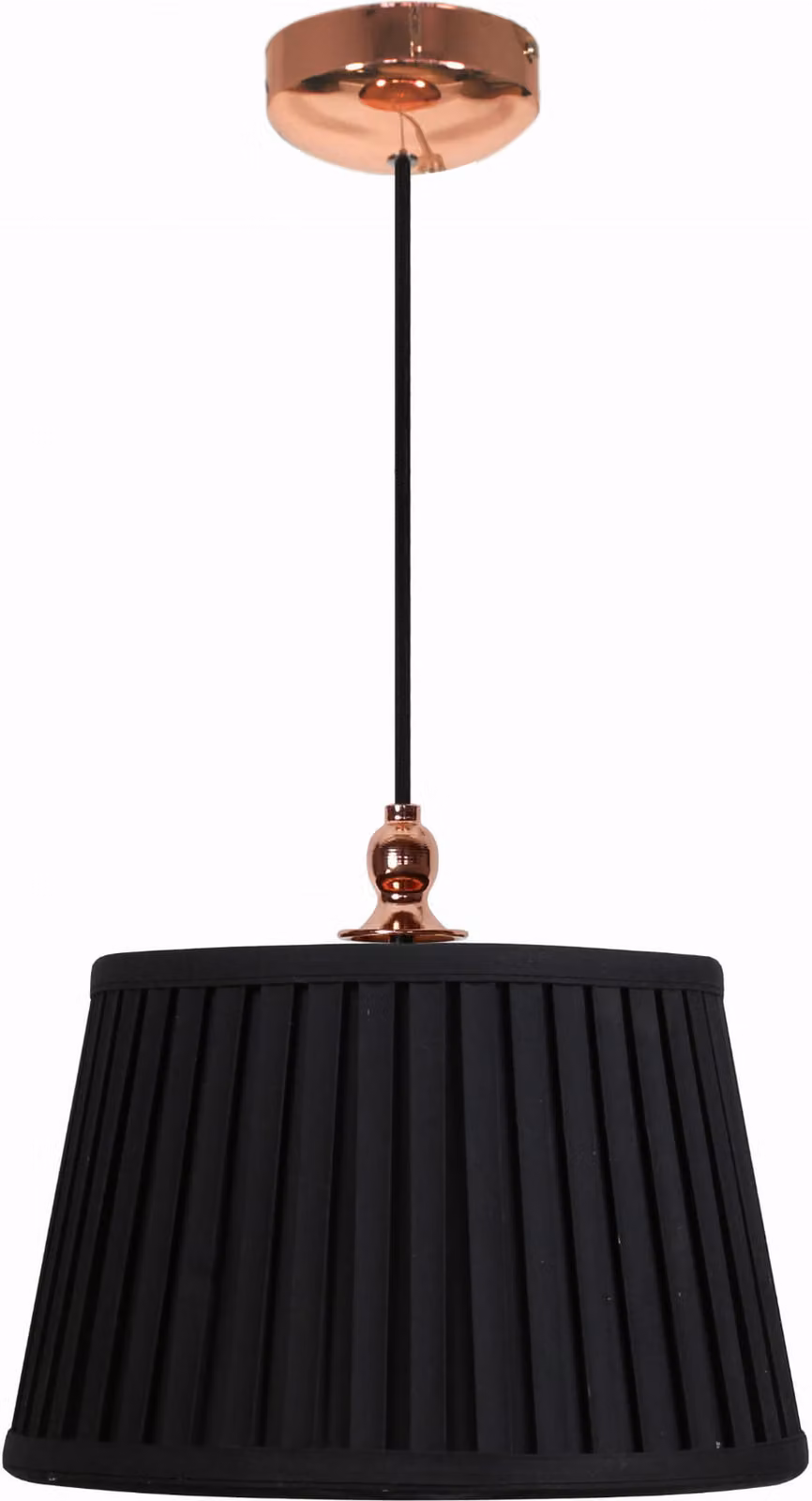 Lampada a sospensione AMORE in rame e nero, 1xE27x60W, tessuto, dimensioni: 110x30x30 cm, IP20, Candellux