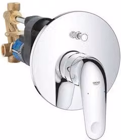Miscelatore per doccia incassato Grohe New Euroeco in ottone con finitura cromata argento