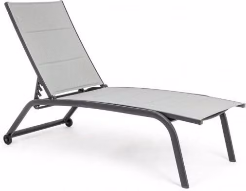 Lettino da giardino in alluminio con ruote Antracite CLEOPAS 61x192x h105 cm