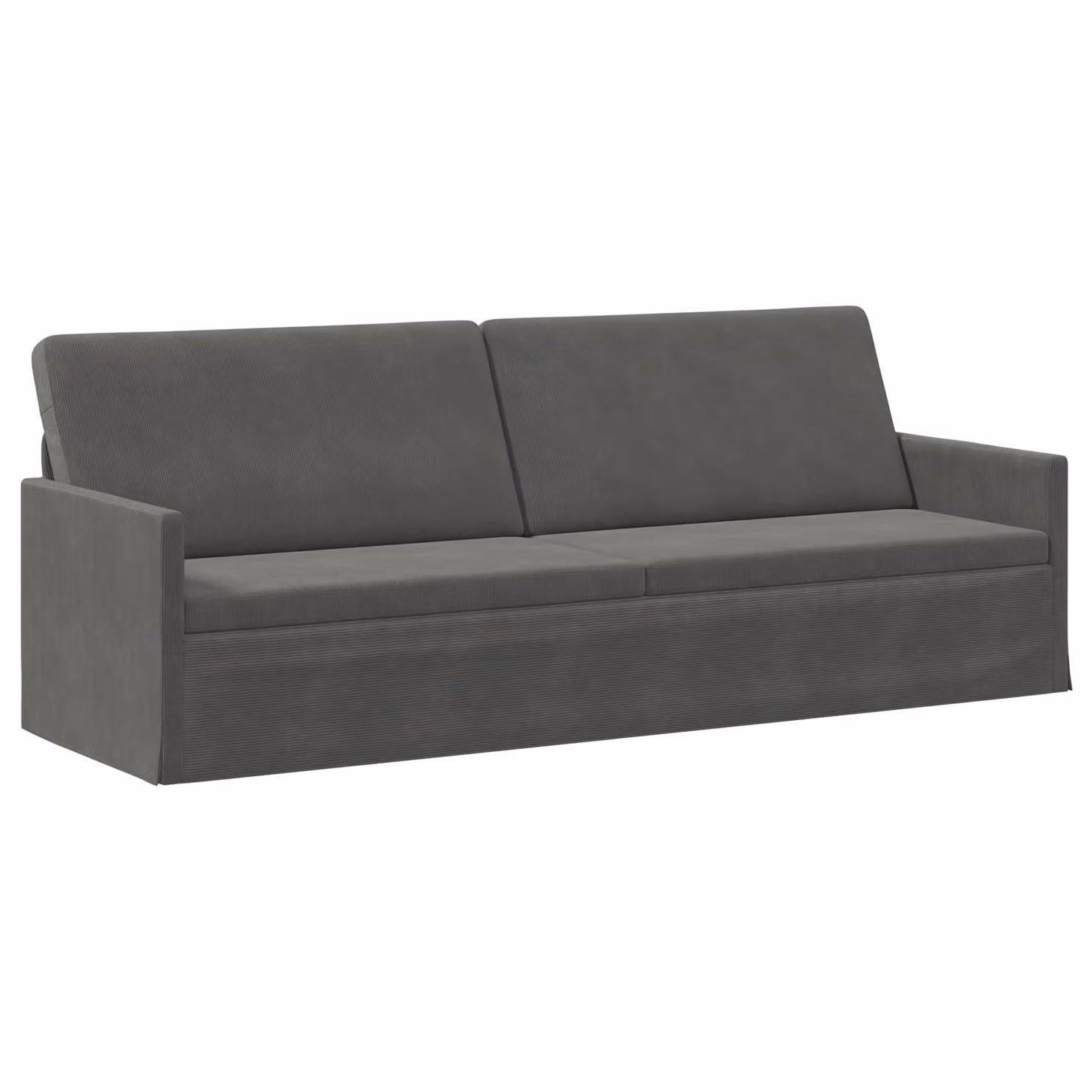 Divano a 3 posti moderno vidaXL in tessuto corduroy grigio con struttura in metallo L/P/H: 220 x 81 x 82 cm