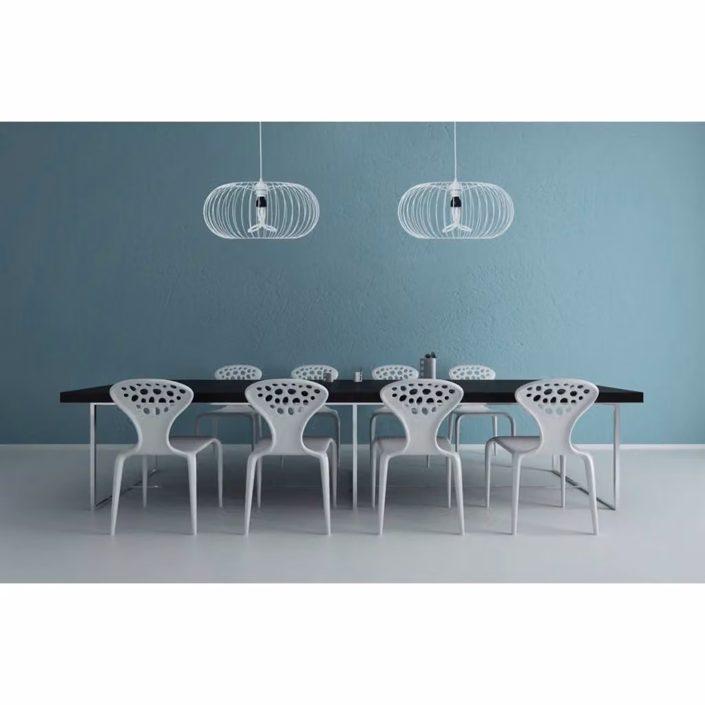 Lampada a sospensione Arya KENDRA HOME in metallo bianco con design industriale e attacco E27 – 2