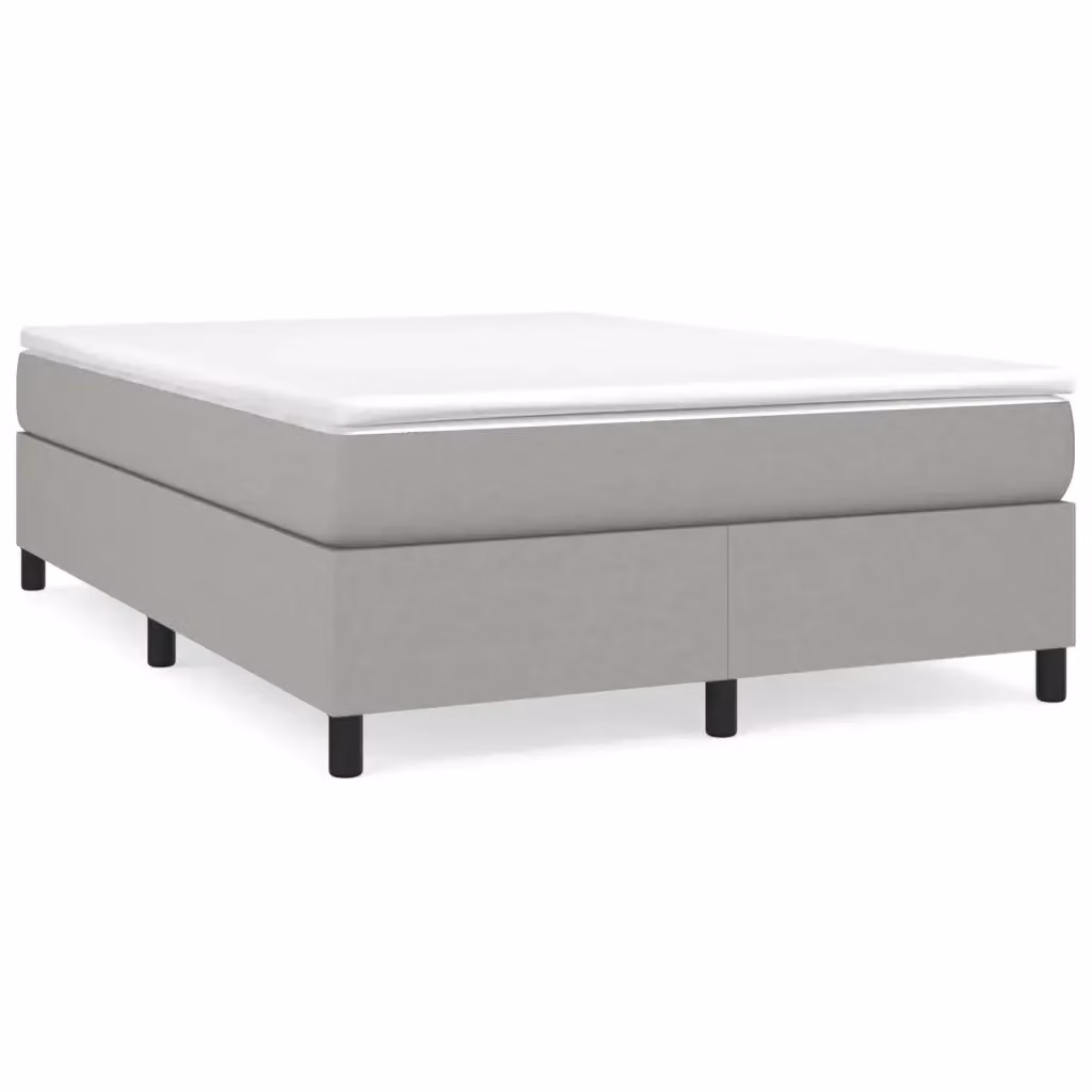 vidaXL Struttura Letto a Rete a Molle in Tessuto Grigio Chiaro L: 140 cm, P: 190 cm – 2