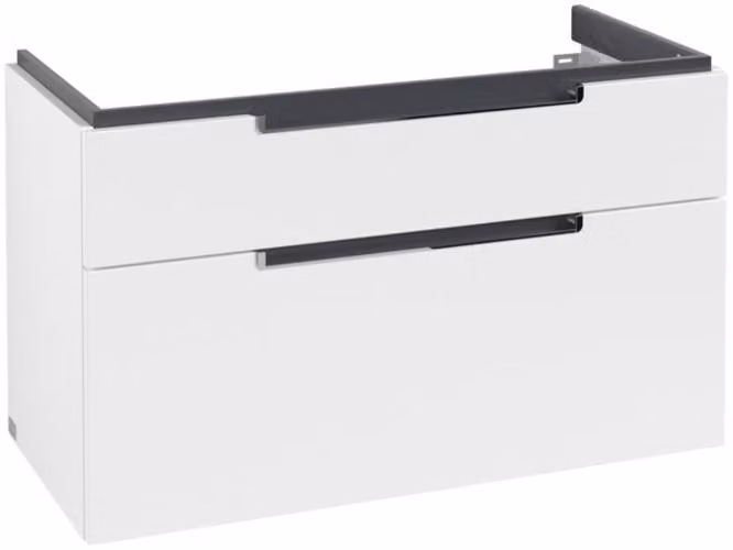 Villeroy & Boch Subway 2.0 meuble sous lavabo, 2 tiroirs, lavabo au centre, 987x590x449mm, A91510MS, A91510MS
