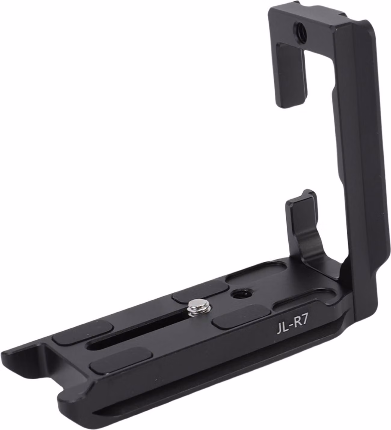 Piastra a L a sgancio rapido adatta al treppiede per fotocamera R7 con attacco verticale e foro per vite da 1/4 di pollice
