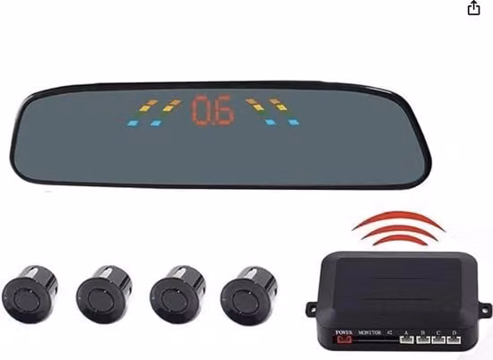Sensore di parcheggio wireless con tecnologia ultrasonica e segnale acustico, colore nero