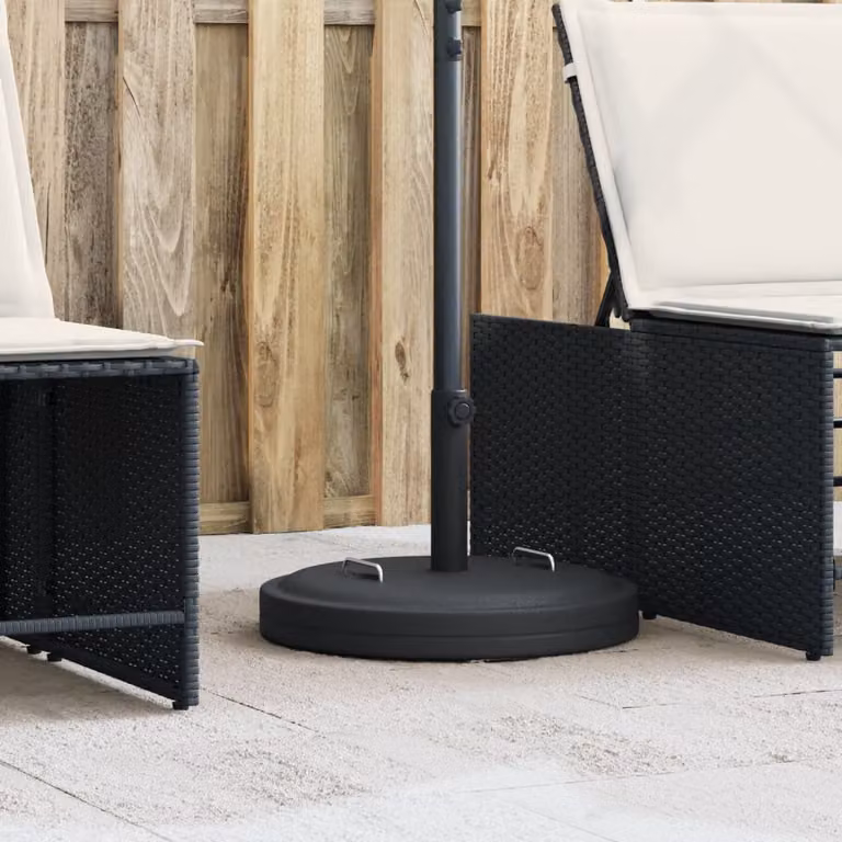 Base per ombrellone vidaXL rotonda nera con manici per pali Ø38/48 mm, peso 25 kg