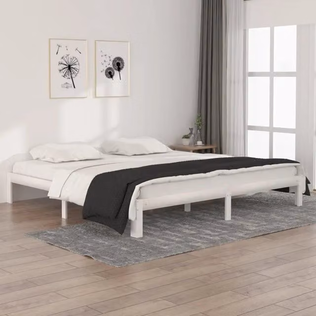 Giroletto bianco in legno massello di pino vidaXL L/P: 200 x 200 cm