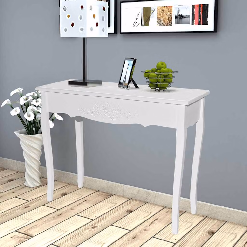 vidaXL Tavolo Consolle Moderno Bianco in Legno e MDF