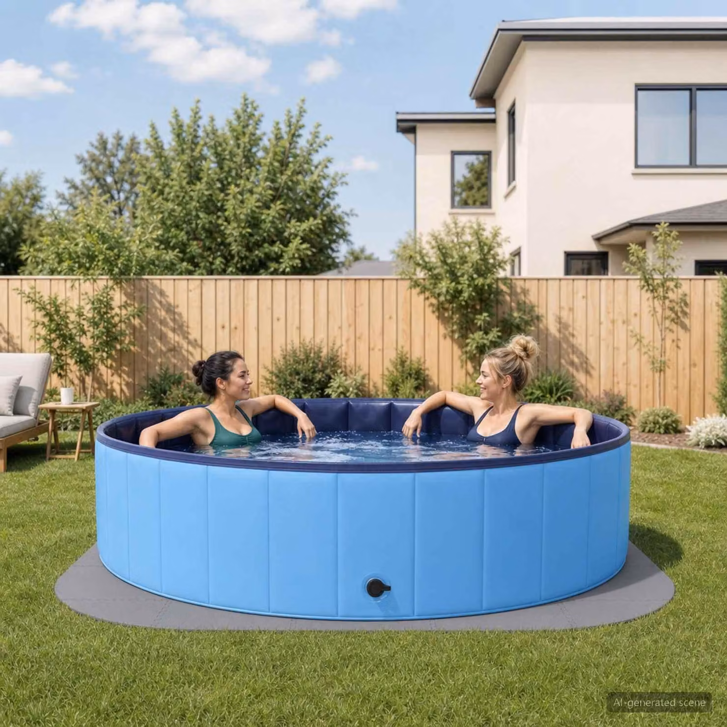 Tappetino protettivo per piscine, confezione da 25 pezzi, diametro 292 cm, forma circolare, materiale: schiuma EVA, colore: grigio