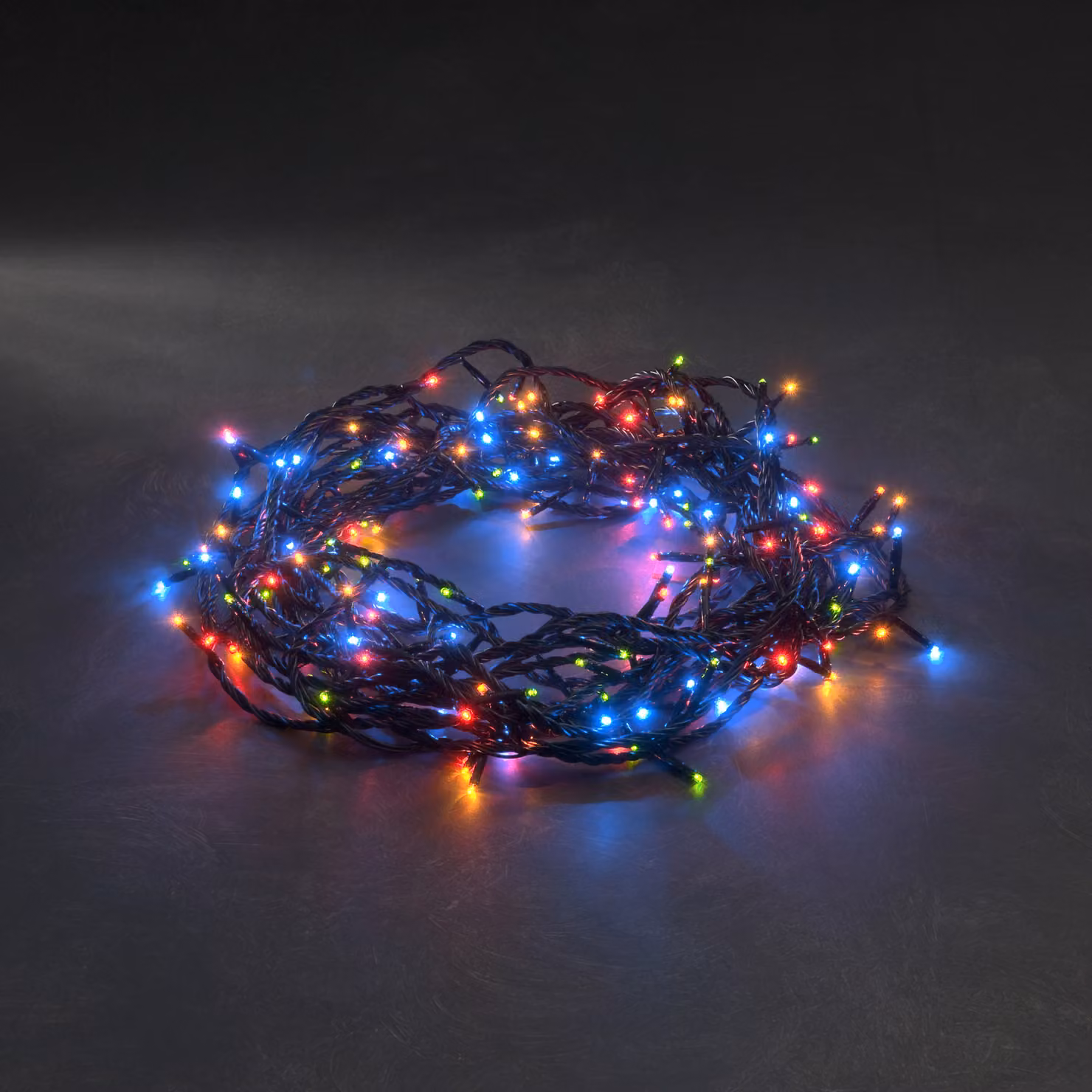 Konstsmide - Fata micro LED, con 8 funzioni, unità di controllo e funzione di memoria, 180 diodi colorati, trasformatore per esterni da 24 V, cavo nero ; 3632-500