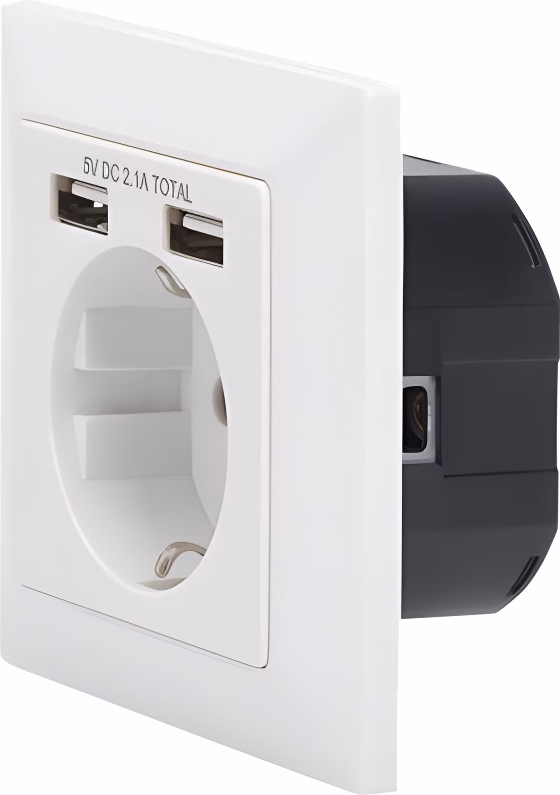 DIGITUS DA-70613 Presa da incasso DIGITUS, bianca, con 2x porta USB, bianca