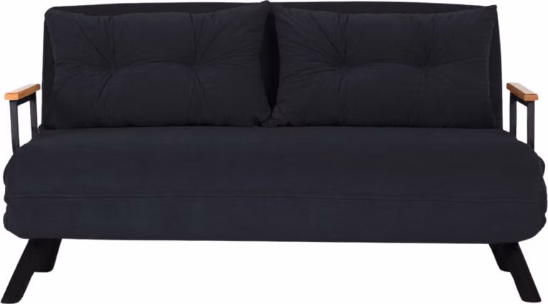 Calicosy - Divano letto 2 posti convertibile in tessuto con gambe in metallo L133 cm - SANDO