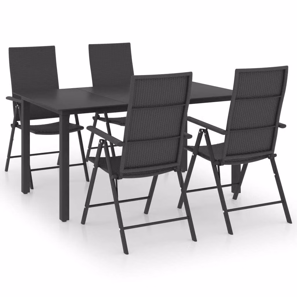 Set da Pranzo da Giardino 5 pz Nero