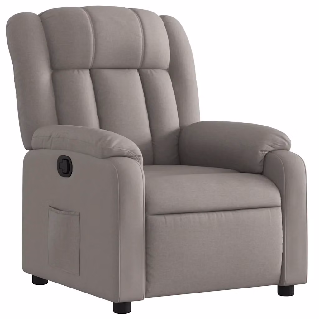Poltrona Reclinabile Relax vidaXL in Tessuto Beige e Grigio con Braccioli e Regolazione Manuale – 2