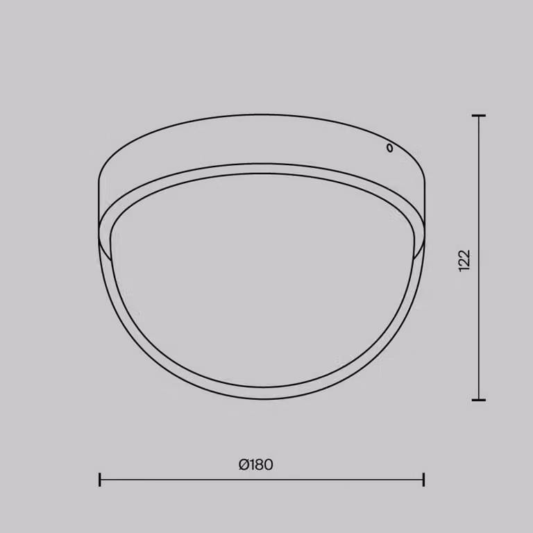 Maytoni Plafoniera LED da esterni Mon, grafite, Ø 18 cm, IP65, 3.000K Mon, Nero, Alluminio, Moderno, Plafoniere LED
