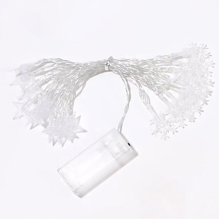 Catena luminosa a bassa tensione, design a fiocchi di neve, 1 pezzo, dimensioni 25x30x20 cm