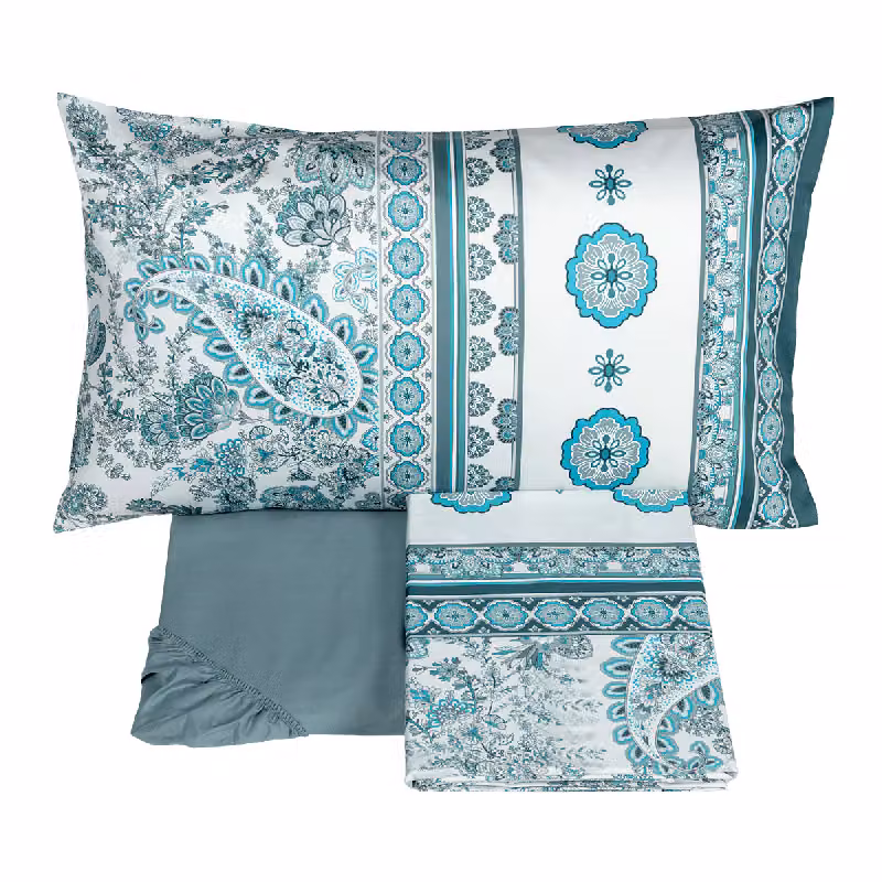 SAMARCANDA Completo lenzuolo copriletto - Taglia: 2 piazze,Colore: SAMARCANDA - GREY GREEN