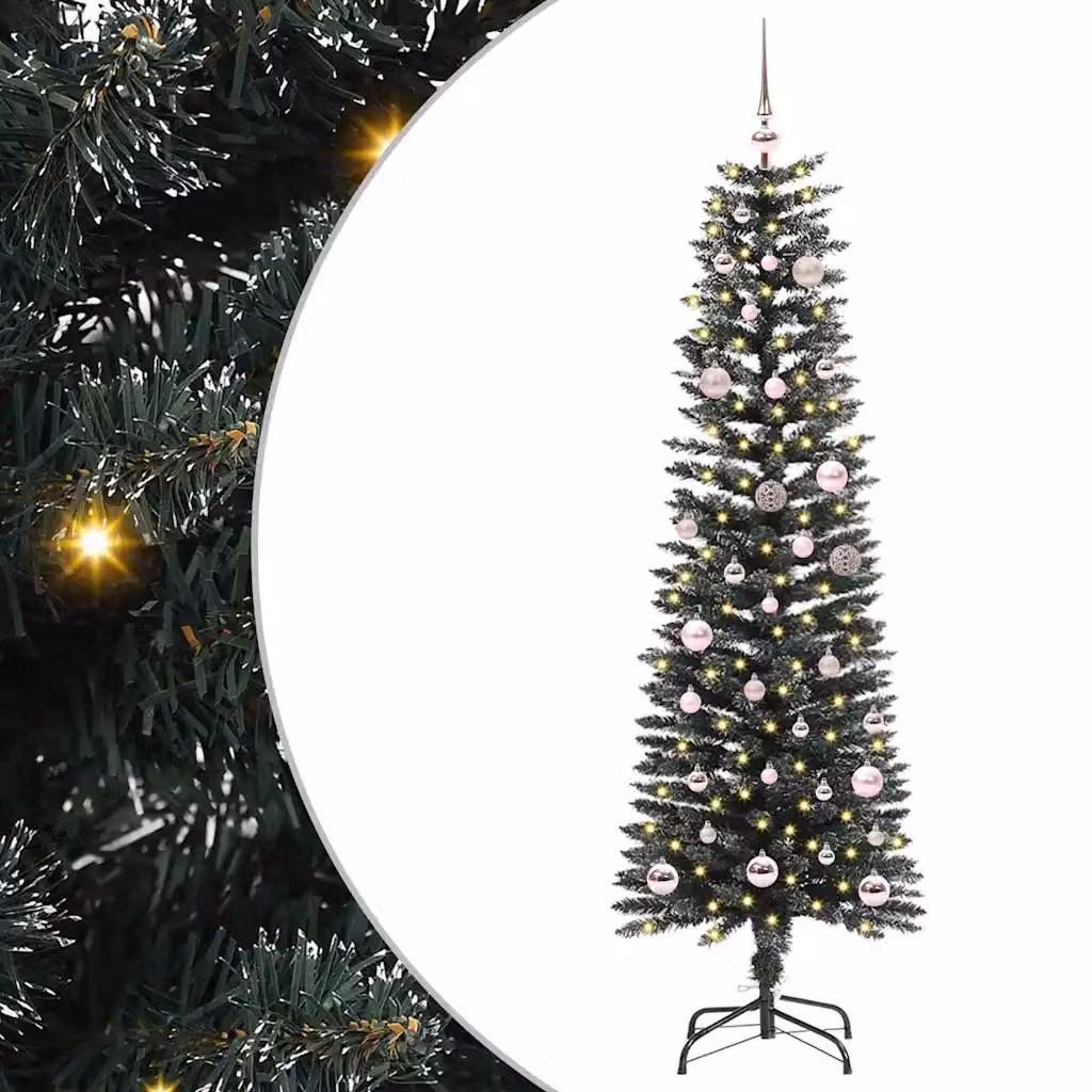 Albero di Natale artificiale vidaXL verde con 150 LED luce bianca calda, Altezza: 150 cm