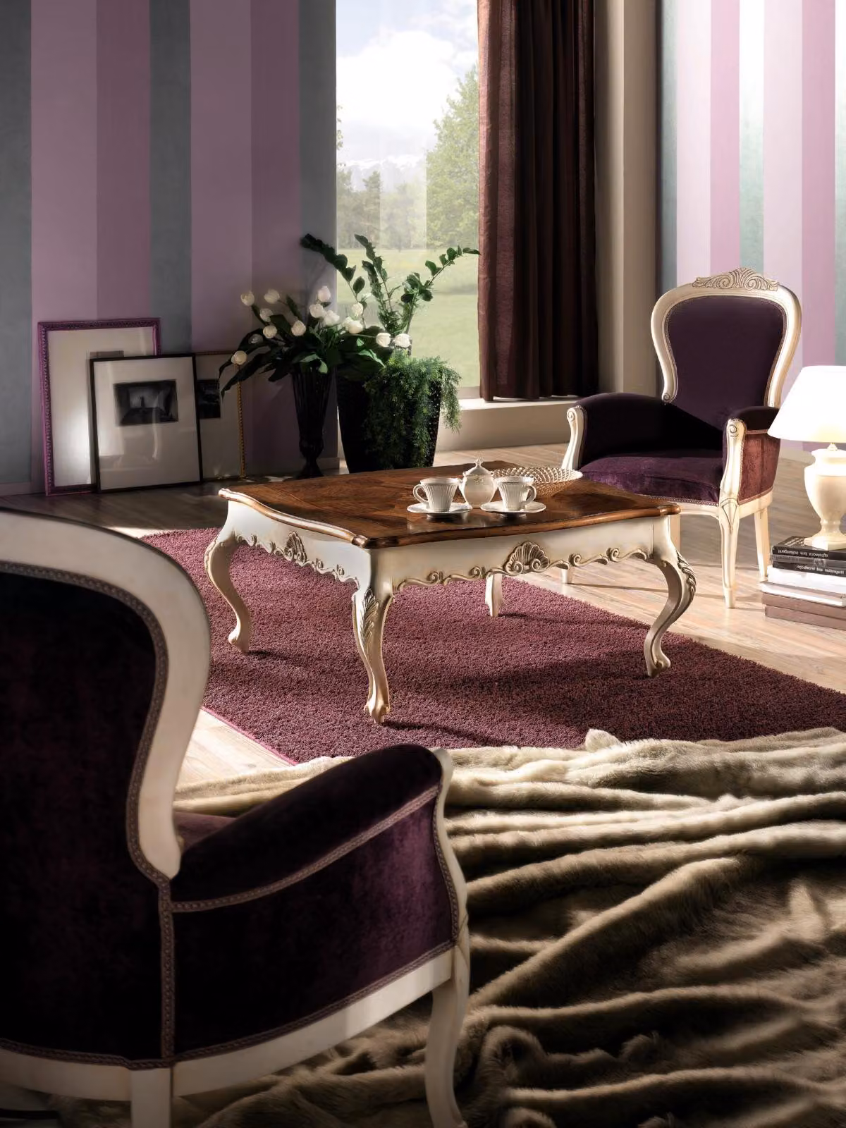Couchtisch Tisch Beistelltisch Wohnzimmertisch Holz Royal Beistell Barock Tische