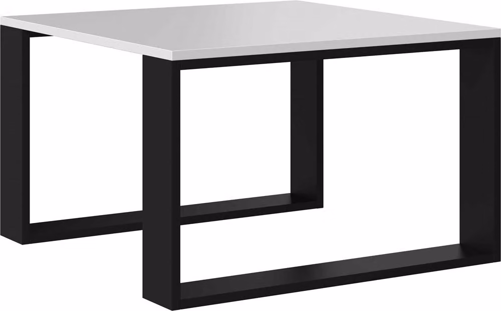 VBChome Tavolino da caffè 67 x 67 x 40 cm Bianco - Nero Tavolino da salotto Tavolino da tè Tavolino da divano Tavolino da salotto moderno Ufficio Bianco - Nero