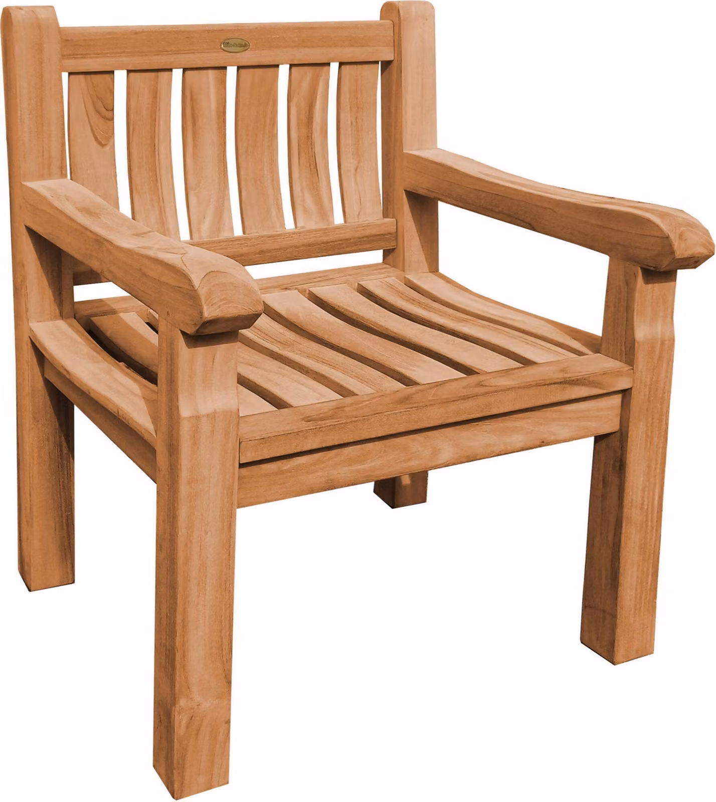Teakholz Bank Arezzo 180cm Massivholz Wetterfest + Sitzkissen Blau