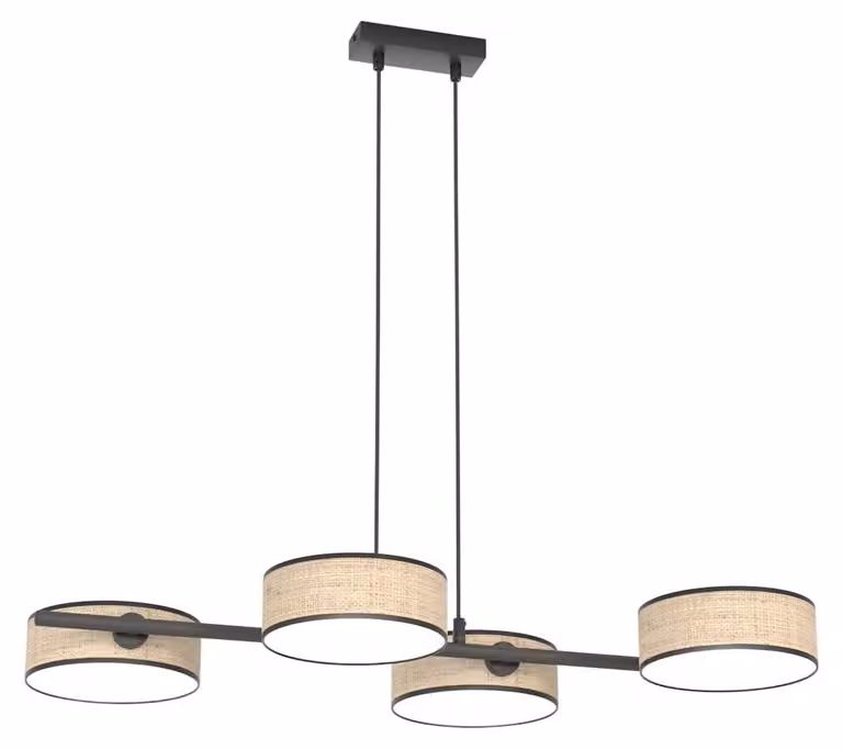 Lampada a sospensione DRUMZ nero-marrone 4xE14x15W in tessuto, dimensioni: 120x80x46 cm, IP20, Emibig