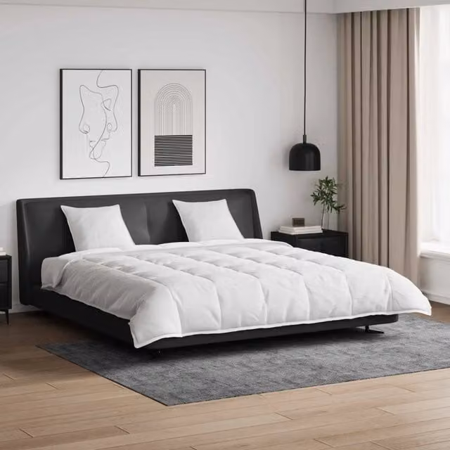 Set di 3 pezzi composto da piumone e cuscini vidaXL in cotone e piuma d'anatra bianco per adulti stagione invernale
