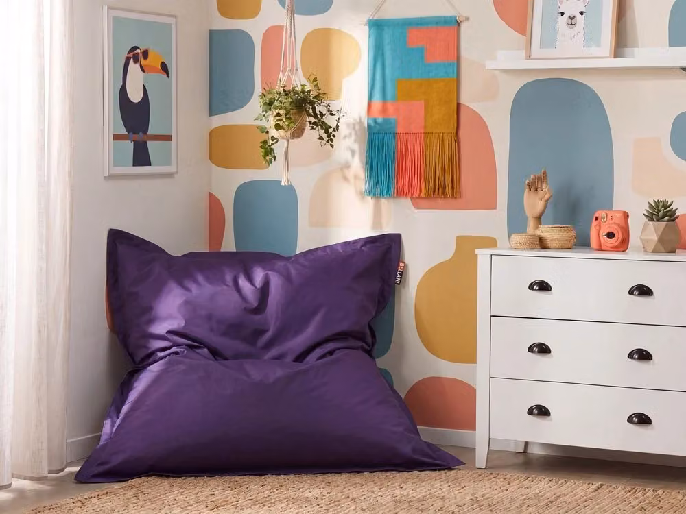 Poltrona Beanbag gigante BELIANI viola con rivestimento rimovibile e idrorepellente – 2