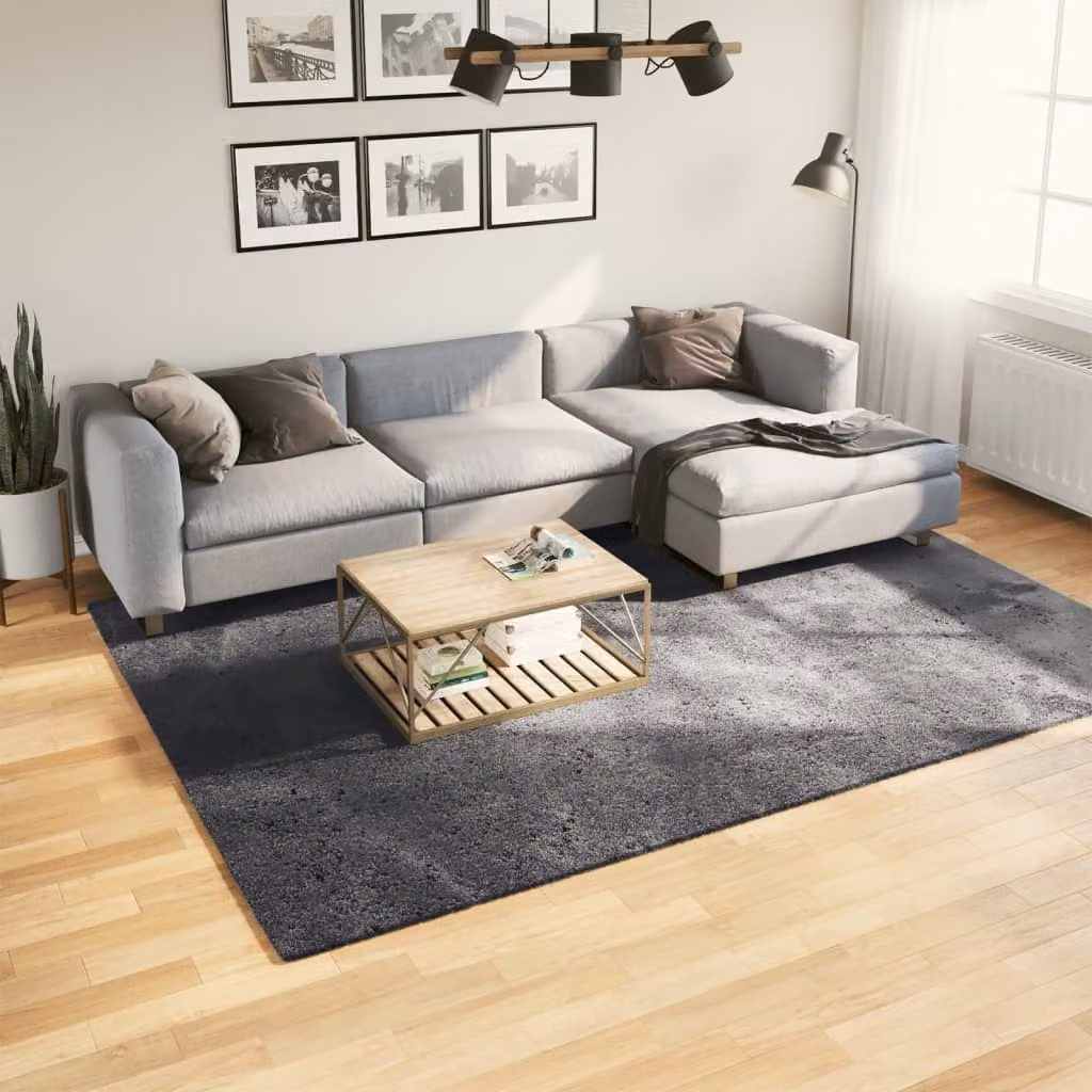 vidaXL Tappeto Pelo Corto HUARTE Antracite, Lavabile e Antiscivolo, L: 200 cm, P: 280 cm