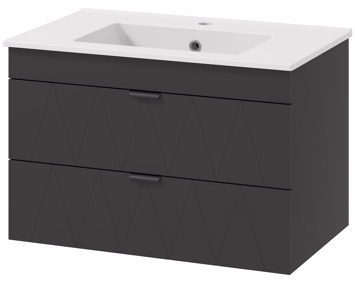 Mobiletti per bagno con lavabo in Vetroceramica e cassetti | Colore: nero, bianco | Dimensioni: 76x46x50 cm