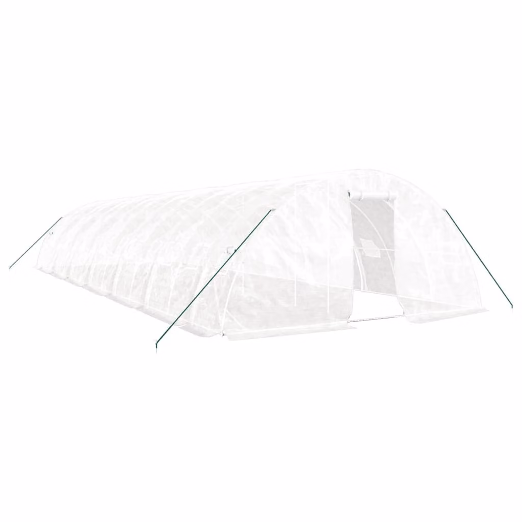Serra con Telaio in Acciaio Bianco 70 m² 14x5x2,3 m