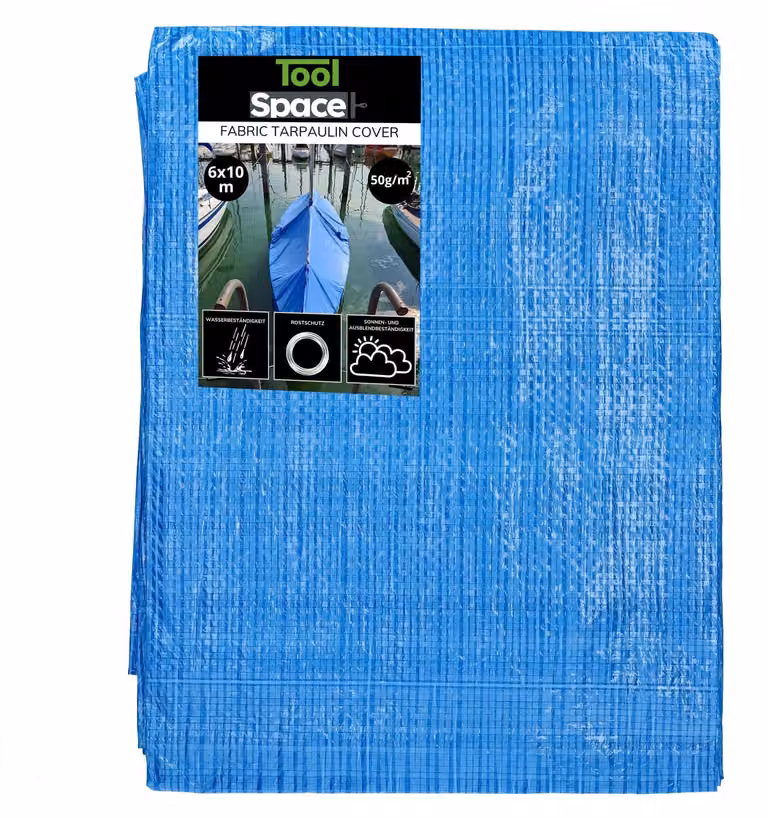 Telo coprienti blu, 6x10 metri - Impermeabile, 50 g/m², in polietilene