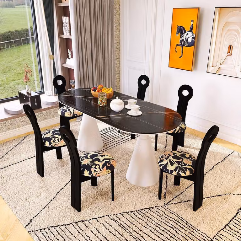Sala da pranzo: elegante set composto da tavolo da pranzo e 6 sedie, mobili dal design moderno