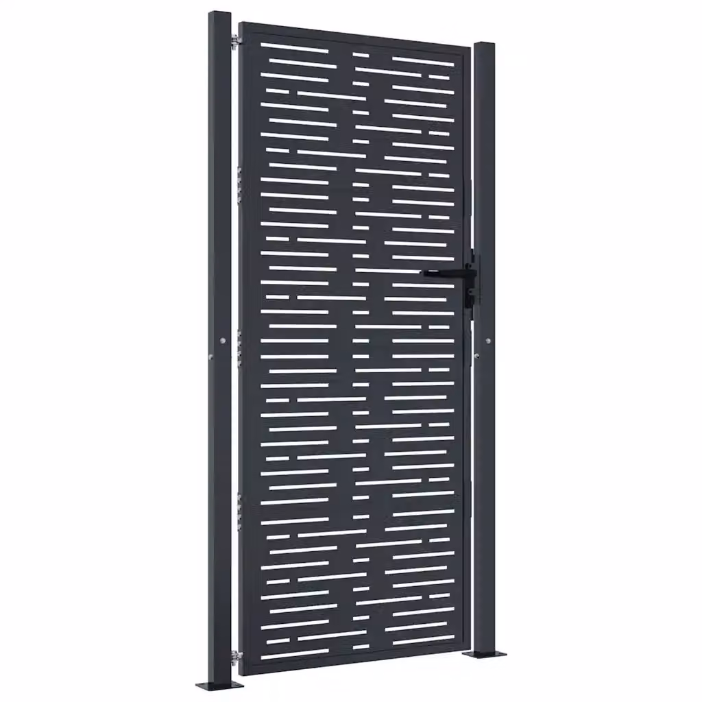Cancello singolo da giardino vidaXL in acciaio zincato antracite L: 110 cm, H: 175 cm – 2