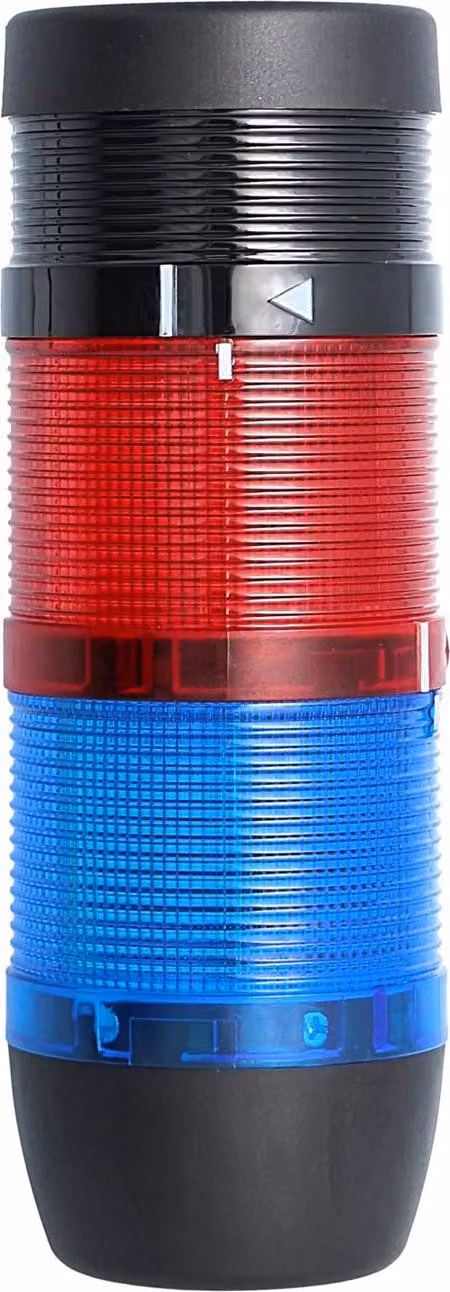 Colonna segnaletica STEX24 blu-rossa, 70 mm, 24 V CA/CC, luce LED fissa con cicalino, SS70-B2/24 101 Volume 90 db - 1 pezzo
