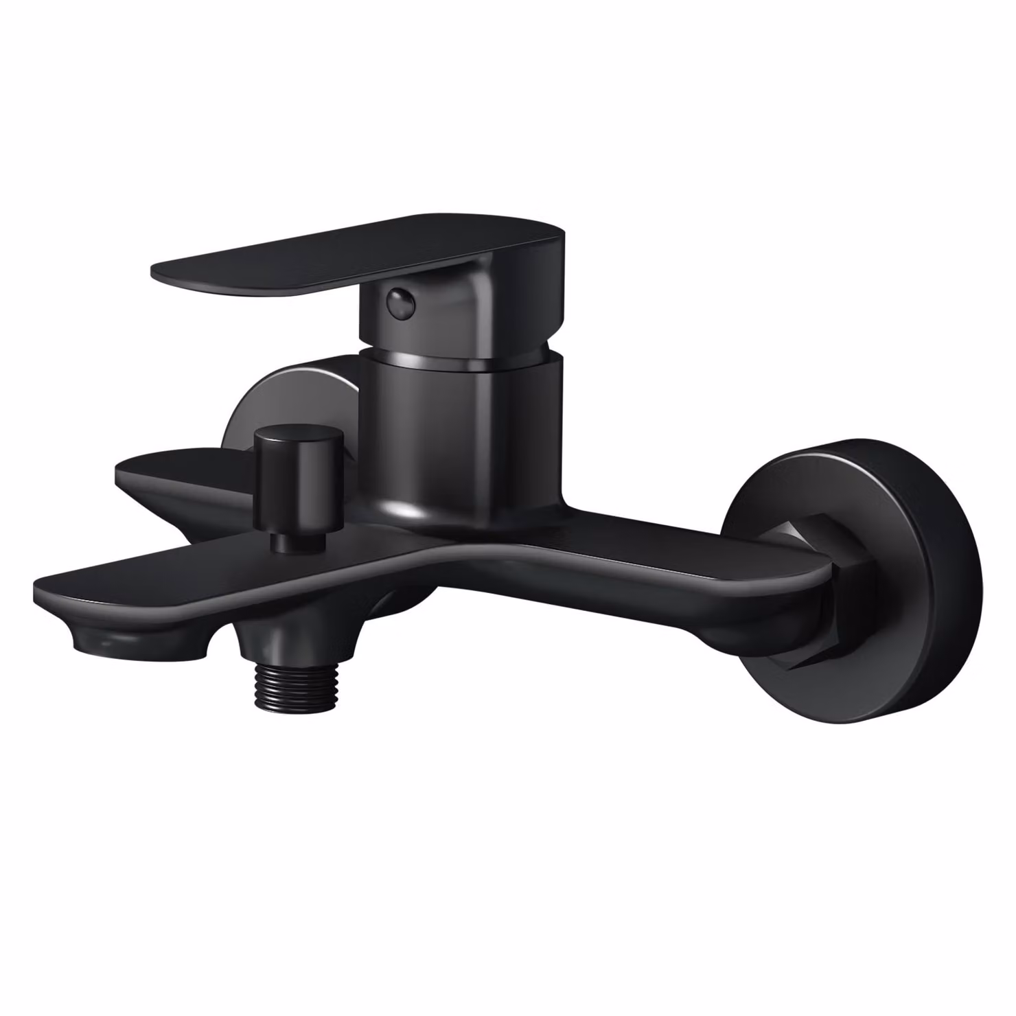 EMKE Rubinetteria per bagno Rubinetto miscelatore monocomando per vasca da bagno in ottone, montaggio a parete Miscelatore per vasca da bagno nero opaco