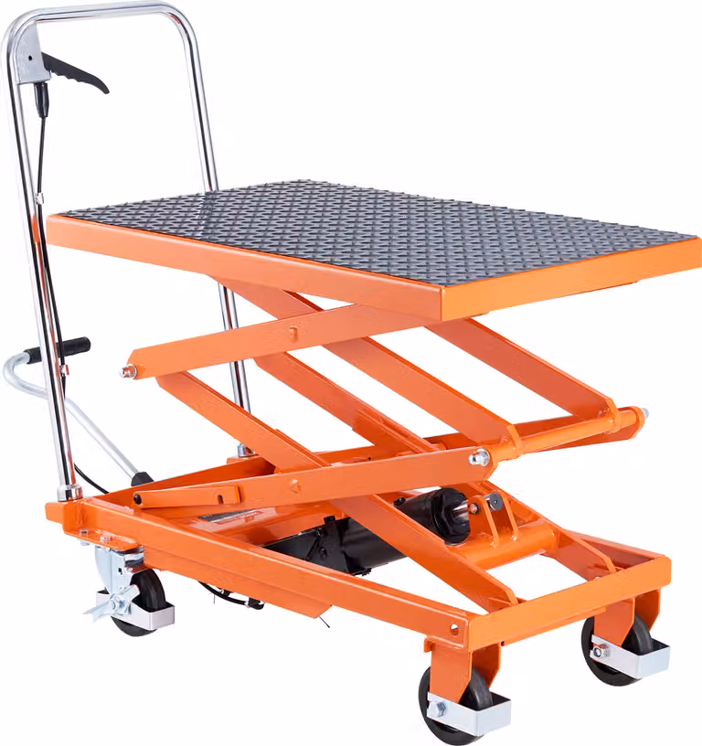 SucceBuy Tavolo elevatore idraulico da 47,2", capacità di carico di 500 libbre, carrello manuale a doppia forbice, base antiscivolo