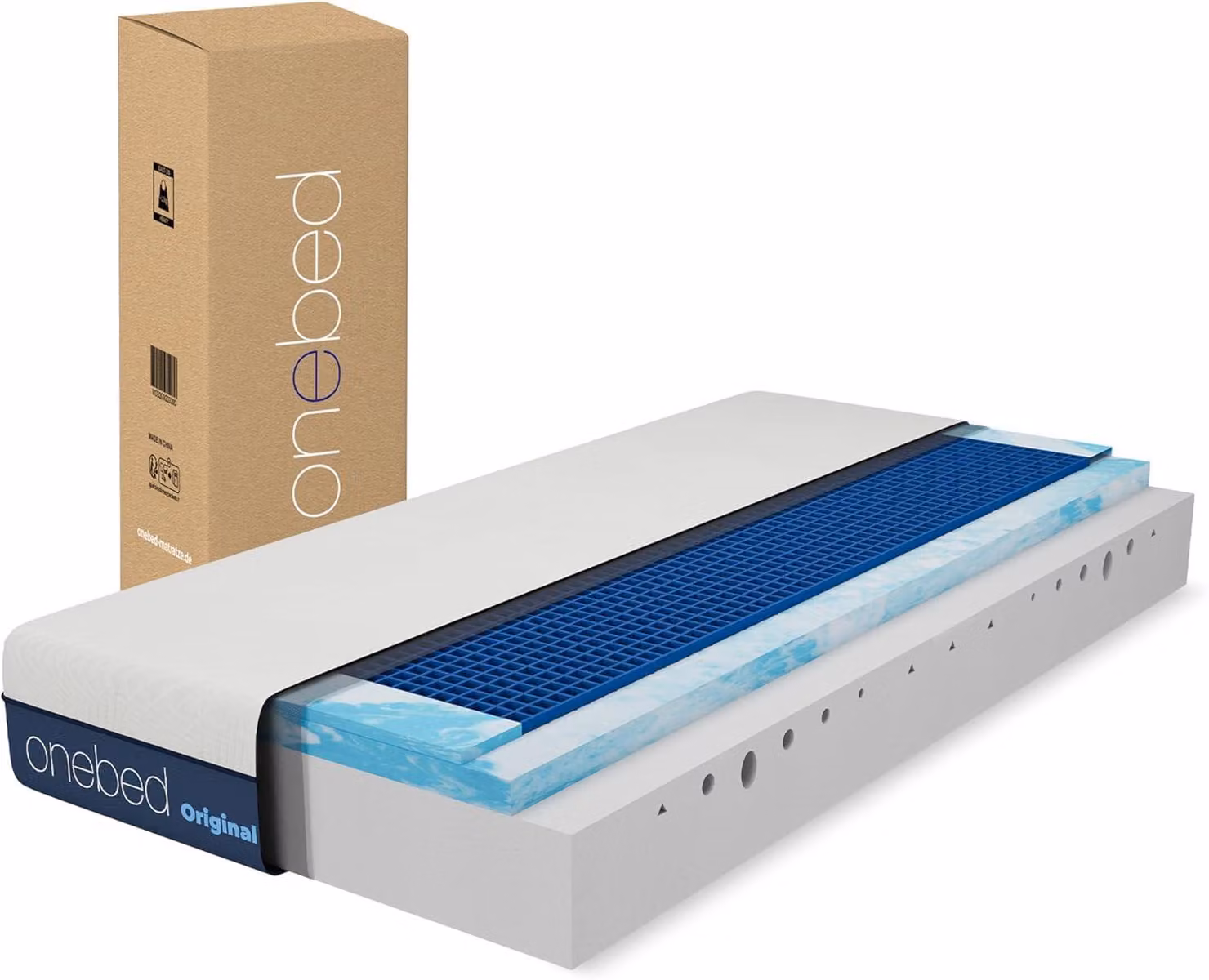 Materasso Onebed, 80x200 cm, supporto medio, 25 cm di altezza, materasso in schiuma fredda ergonomico a 7 zone
