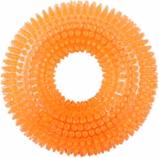 Giocattoli in gomma per cuccioli - Pulizia dei denti - A forma di ciambella gialla