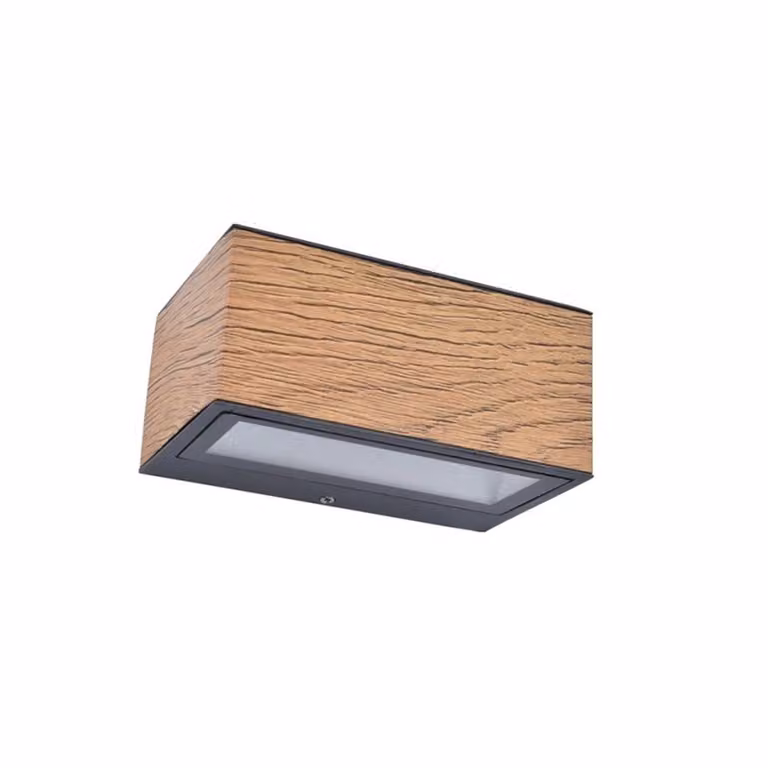 ECO-LIGHT 5189135118 Lutec LED applique da esterno GEMINI antracite/legno 10,5W 700lm 4000K IP54